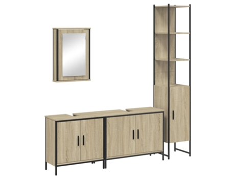 Conjunto 4 de muebles de baño VIDAXL contrachapada roble Sonoma