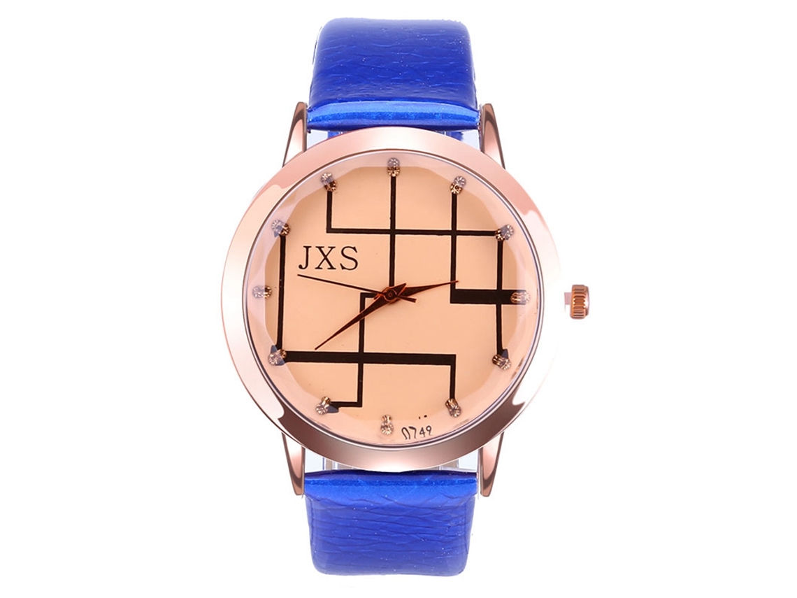 Reloj De Pareja Zhoulianfa De Piel Sintética Con Esfera Redonda, Reloj De Cuarzo De Moda (azul)
