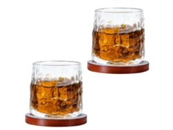 Vasos Old Fashioned giratorios para amantes del whisky, vasos de whisky de cristal