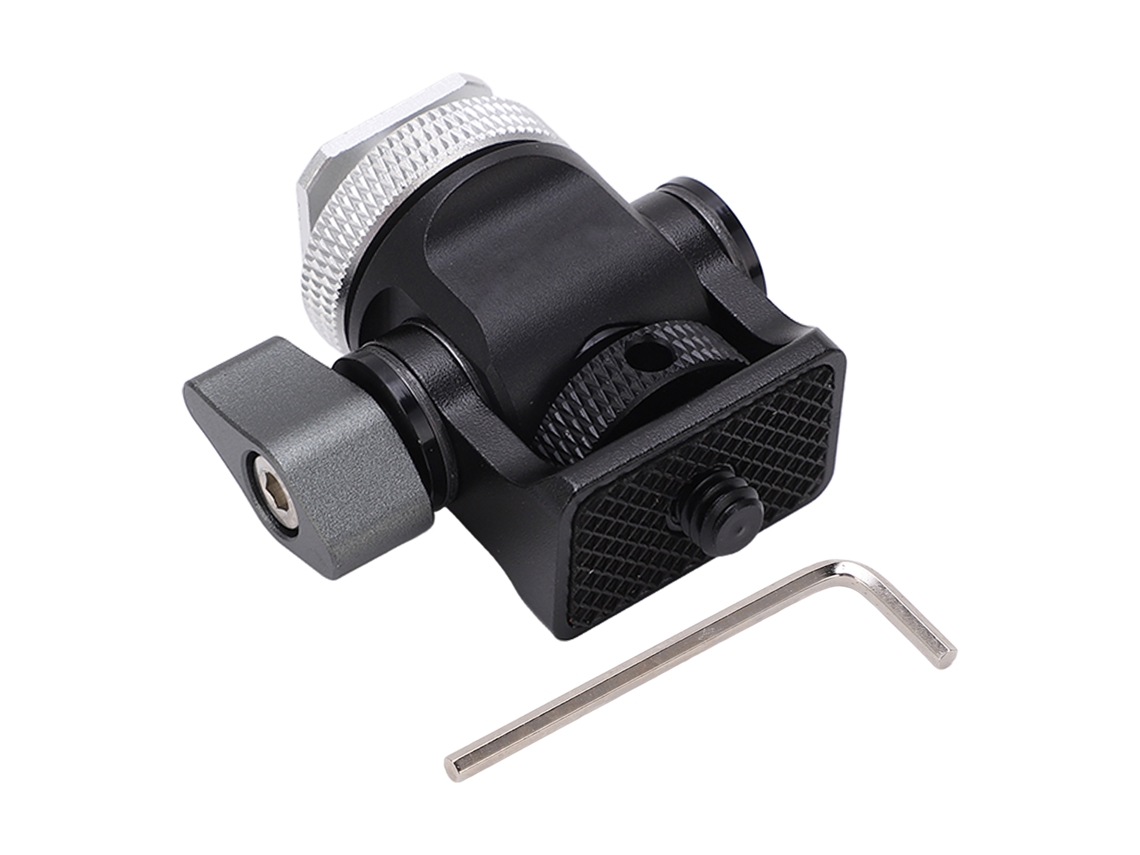 Soporte Para Monitor De Campo Con Rotación 360° Clavija Hot Shoe Tornillo 1/4in Montaje Universal Cámara Plata