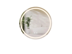 Espejo de baño, iluminación ajustable, función antivaho, diámetro 50 cm (fabricación original)
