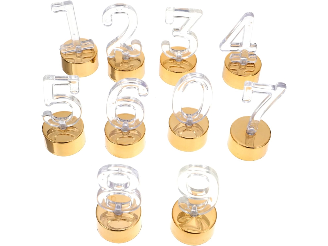Juego De 10 Velas Led Sin Llama Con Forma De Número Para