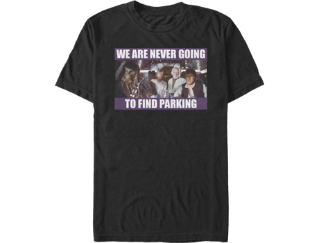 Camiseta Unisexo DEEPSTONE We Are Never Going To Find Parking Star Wars Negro (XXL)