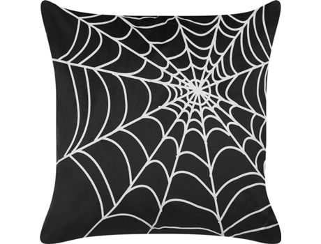 Cojín de terciopelo negro/blanco 45 x 45 cm BELIANI Lycoris