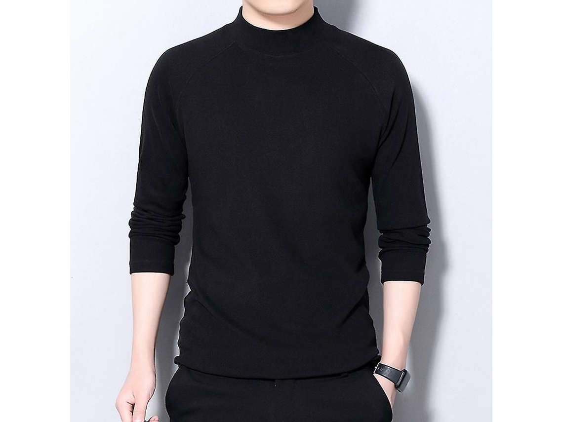 Jersey de cuello alto para hombre, manga larga, corte ajustado, estilo informal, para otoño/primavera de 2026 (sin capucha).
