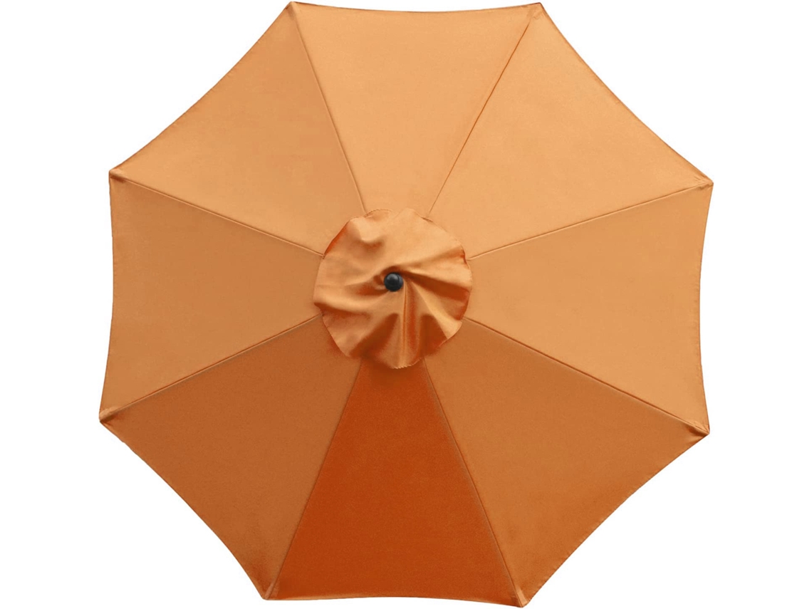 Tela de repuesto para sombrilla de exterior, 8 varillas, 3 metros, impermeable, protección UV, color naranja (sin soporte)