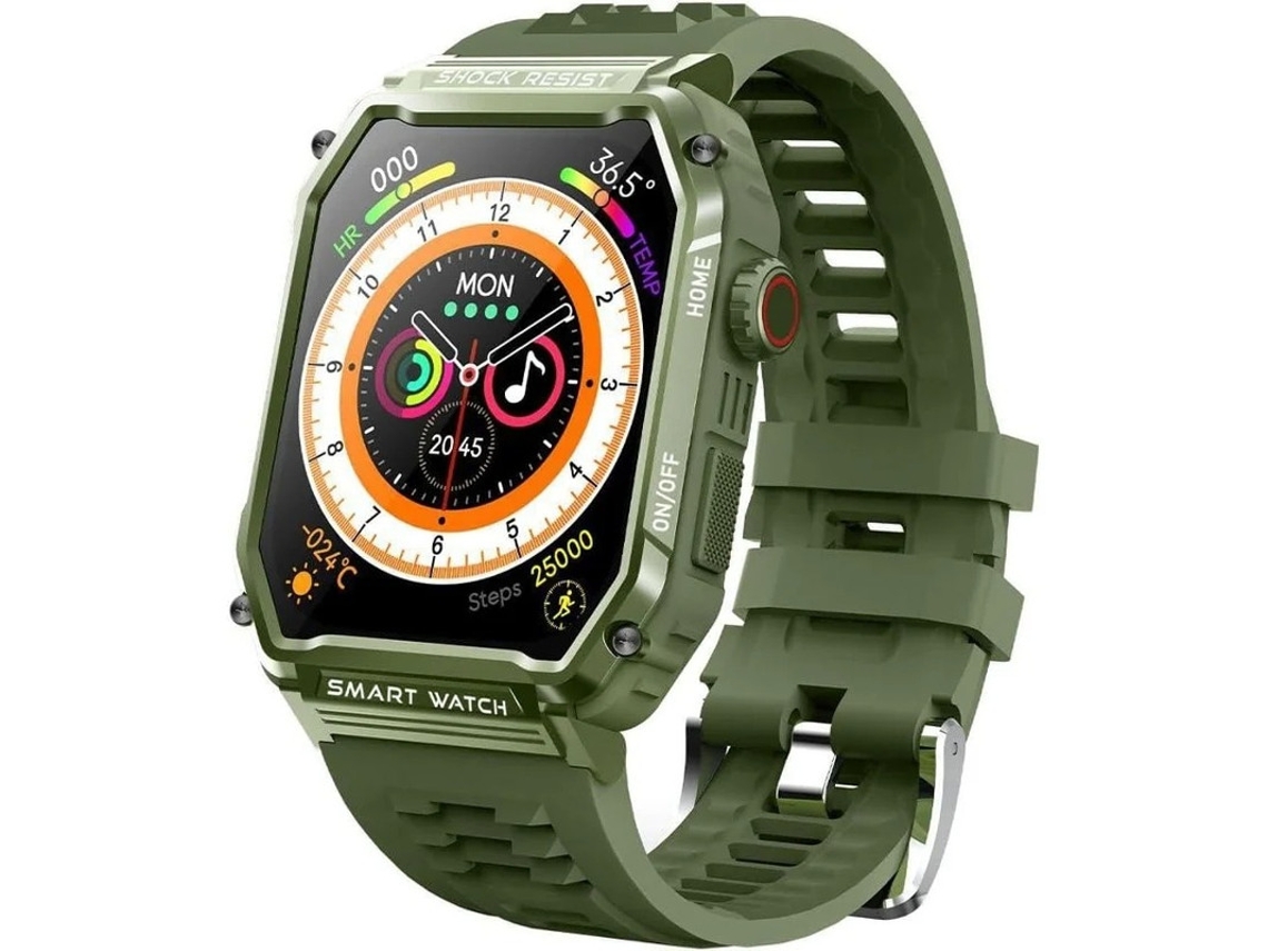Reloj inteligente militar de 2,01 pulgadas para responder y hacer llamadas con monitor de frecuencia cardíaca, resistente al agua IP67, Yizhood