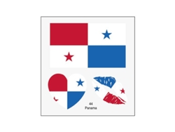 (Panamá) Juego de 50 tatuajes temporales con la bandera de Panamá, pegatinas faciales para transferencia con agua.