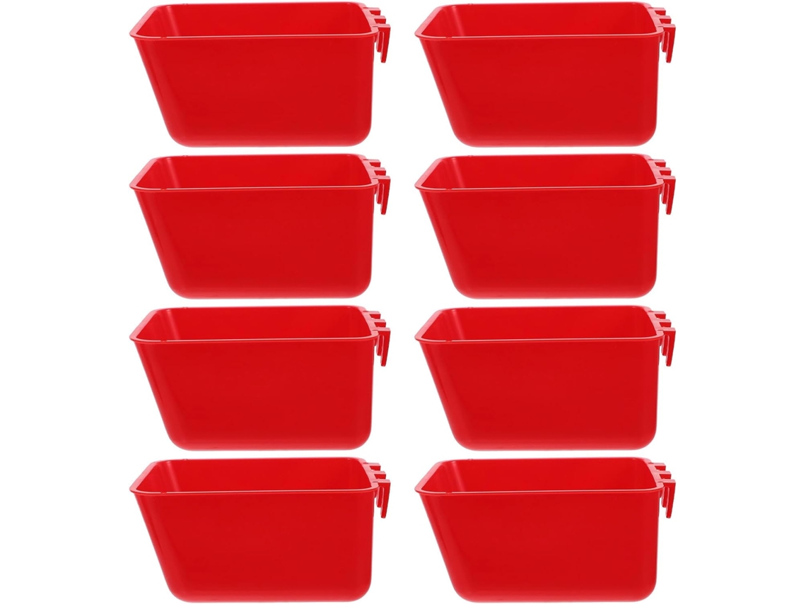 Comederos Colgantes De Plástico Inoomp De 8 Piezas, Recipientes Versátiles Para Jaulas De Loros Y Conejos, Se Instalan