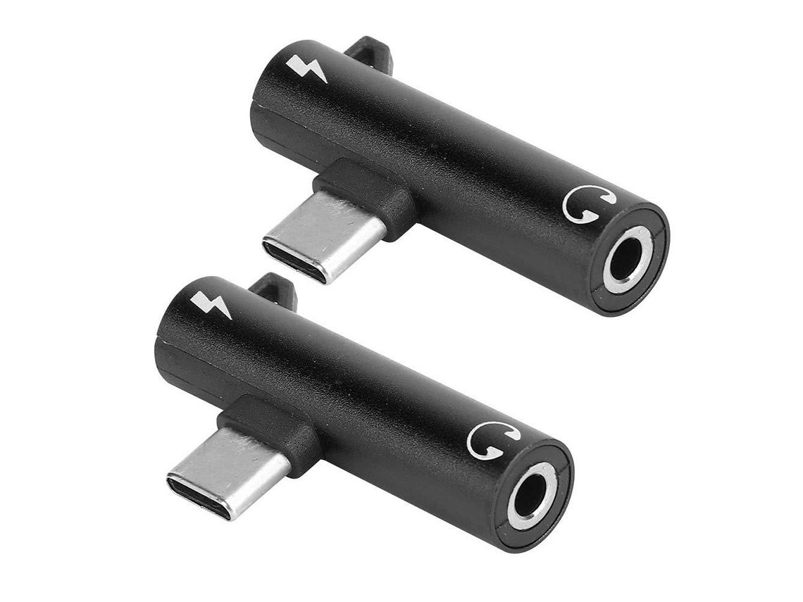 Adaptador Universal 2 En 1 De Usb-c A Conector De Auriculares De 3,5 Mm, Compatible Con Radios De Coche Y Carga Rápida.