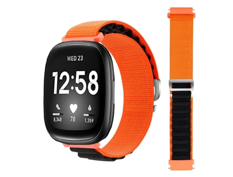 Correa Loop Alpine para Fitbit by Google Versa 3 Naranja y Negro