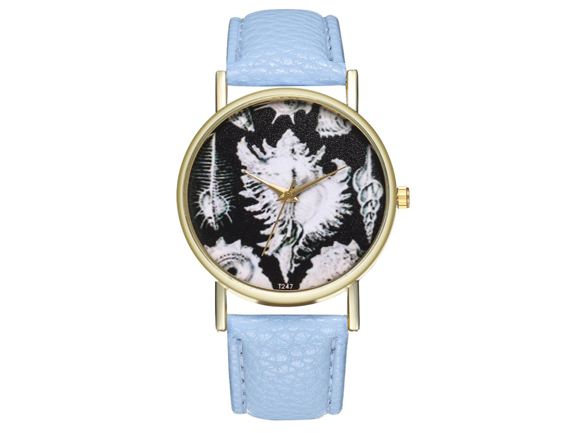 Reloj Analógico De Cuarzo Para Hombre Con Correa De Pu Azul Claro T247-a
