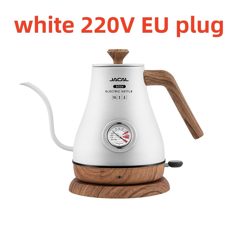 Hervidor Eléctrico Retro De 1,0 L Con Cuello De Cisne, Color Blanco, Estándar Europeo (220 V). Calentamiento Rápido.