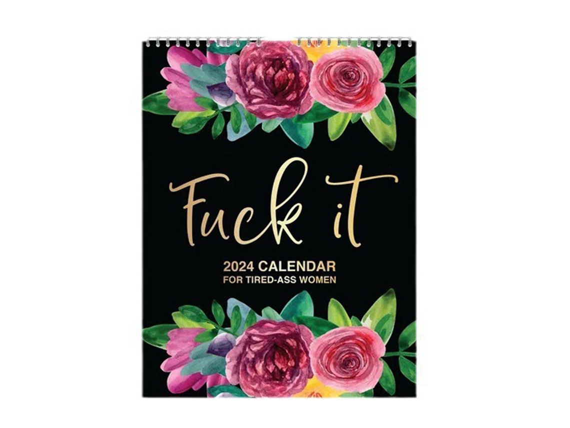 Calendario De Pared 2024 Para Mujeres Cansadas Con Diseño Humorístico, Encuadernación En Espiral Para Colgar, Ideal Para El Hogar Y La Oficina.