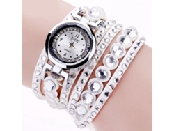 Reloj De Pulsera De Cuarzo Para Mujer Con Brazalete Multicapa Y Diamantes De Imitación Blancos.