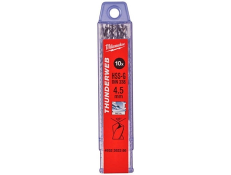 Paquet De Broca MILWAUKEE Metal Din338 (5 Y 10 unidades 4.5 x 80 10 peças)