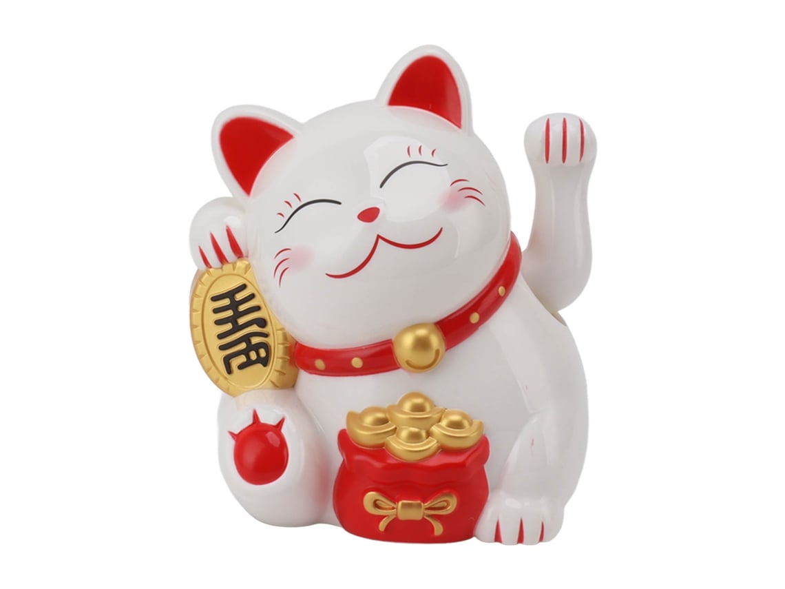 2026-gato De La Fortuna Con Brazo Moviéndose Eléctrico 5.5in, Adorno De Plástico Bonito Para Mostrador De Caja, Blanco Mly11020-1