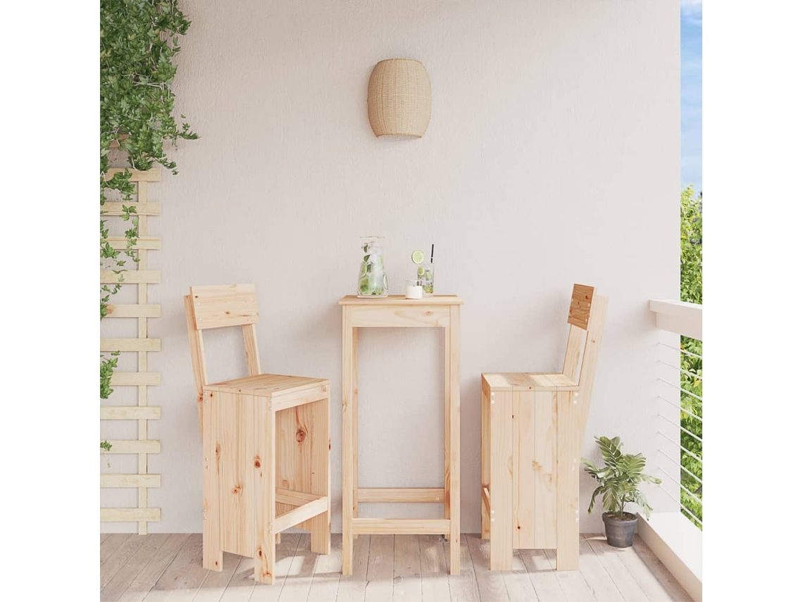 Sillas de bar (2 unidades, 40 x 48,5 x 115,5 cm), madera maciza de pino, DKD Home Decor