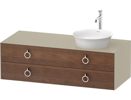 DURAVIT Tulip blanco, mueble de baño colgado en la pared, ancho 1300 x profundidad 550mm, con 2 cajones, con tirador, WT4992R