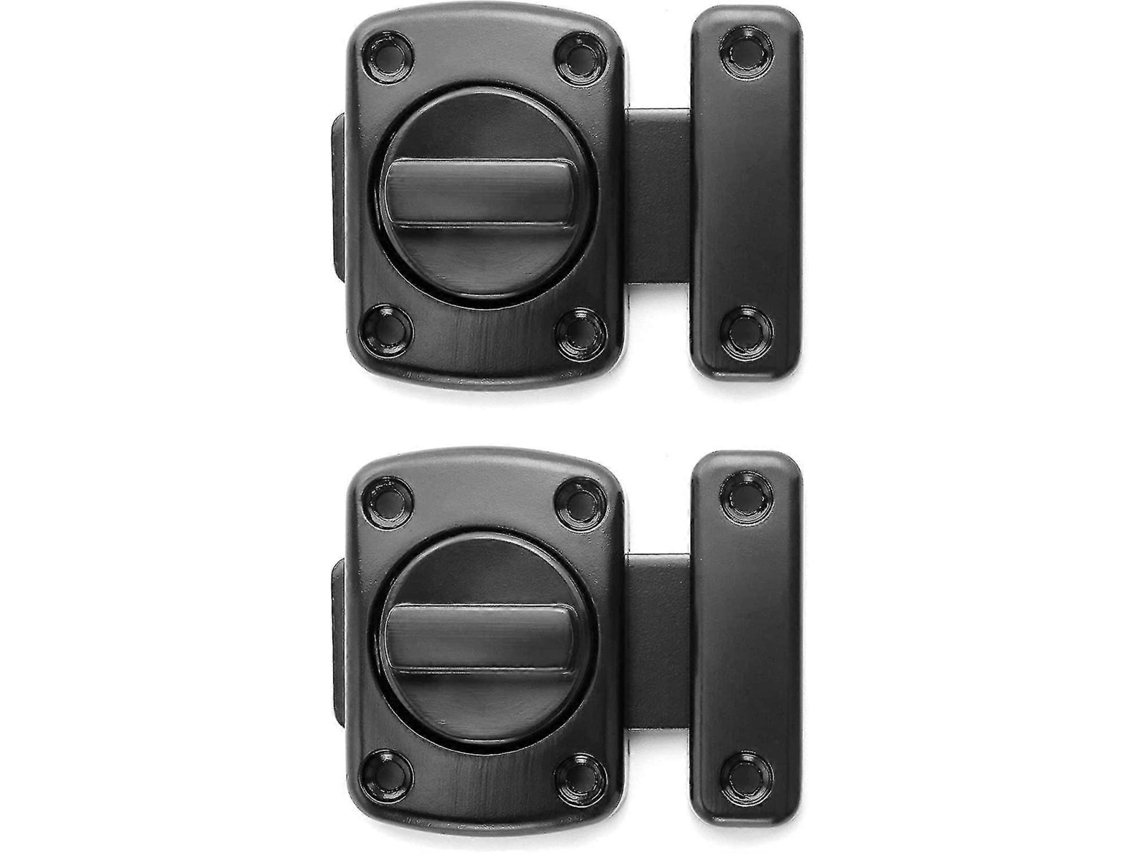 2 Piezas Pestillo De Rotación Para Puertas Gate Latches Seguridad Cierre De Puerta Negro