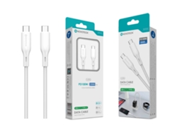 Cable de datos de carga rápida de 5 A, PVC, diseño macarrón, blanco, USB C a tipo C, 2 m