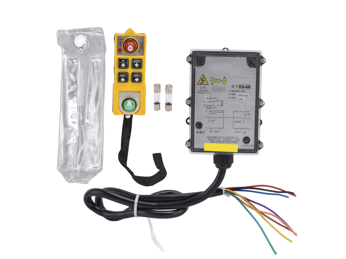 Kit De Control Remoto Industrial Con Transmisor Para Polipasto Eléctrico Yu-4sac De 220 V.