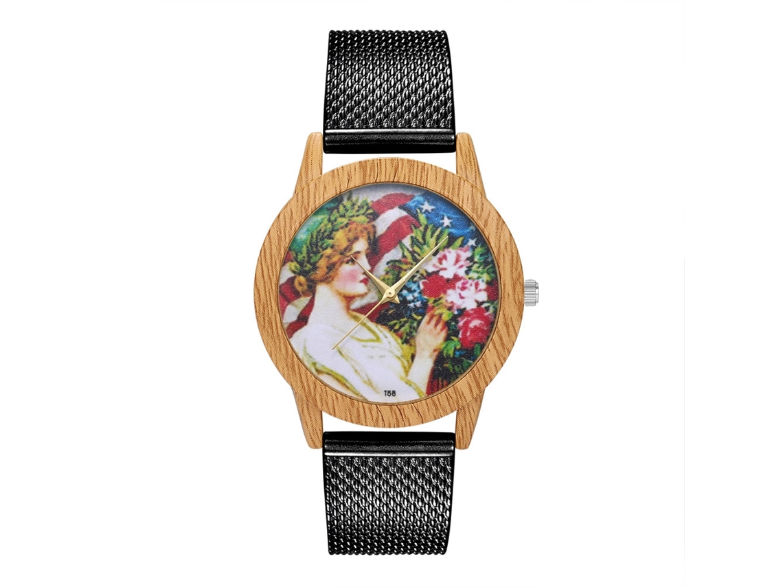 Reloj De Pulsera Analógico Zhoulianfa Con Correa De Malla Y Movimiento De Cuarzo (negro)