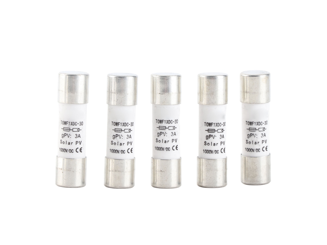 Kit De 5 Elementos Fusibles Tubulares De 10x38 Mm, 1000 V Cc, Para Protección Fotovoltaica, Accesorio De Repuesto, 3 A