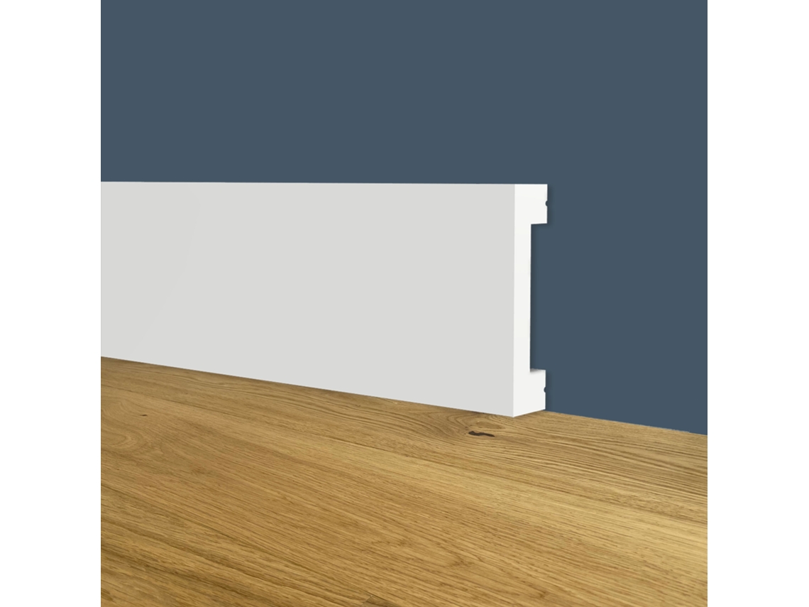 Rodapié Cuadrado Blanco 40X10X2000Mm en Polímeros Poliestructurados ETERNAL PARQUET