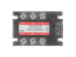 Relé De Estado Sólido Trifásico De 40 A Con Indicador Led Y Cubierta Transparente, Entrada Ca A Ca De 90-250 V, Salida De 24-480 V.