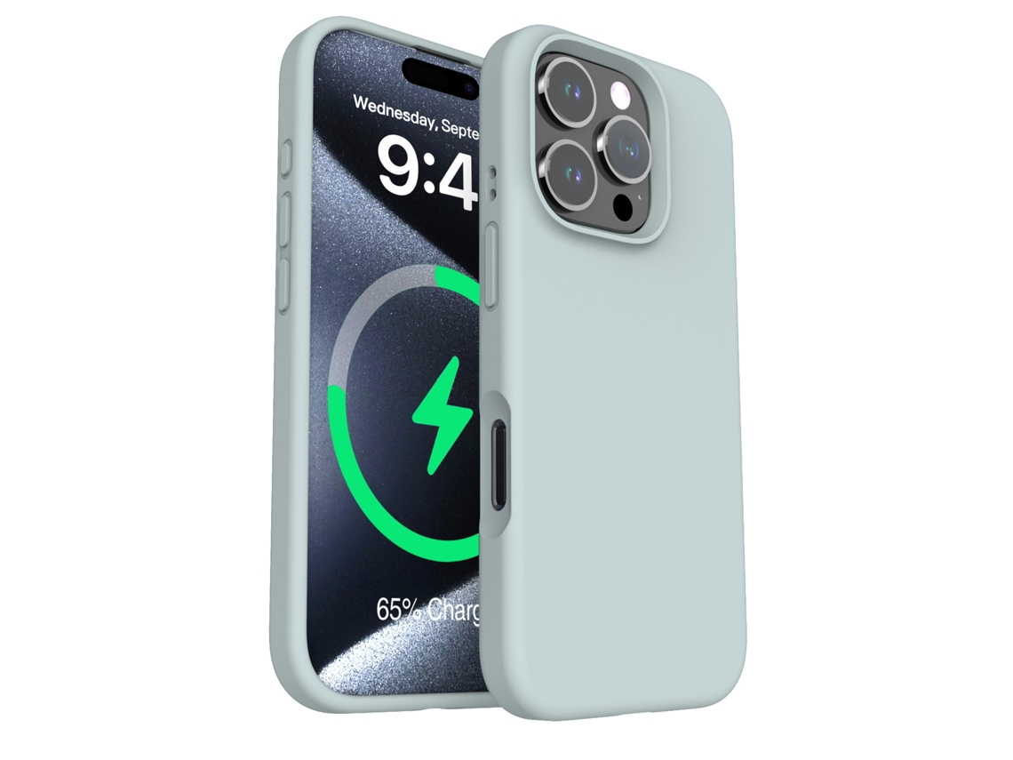 (cian, Iphone 15 Pro Max) Funda Magnética De Silicona Líquida Para Iphone, Color Liso Y Sencillo.