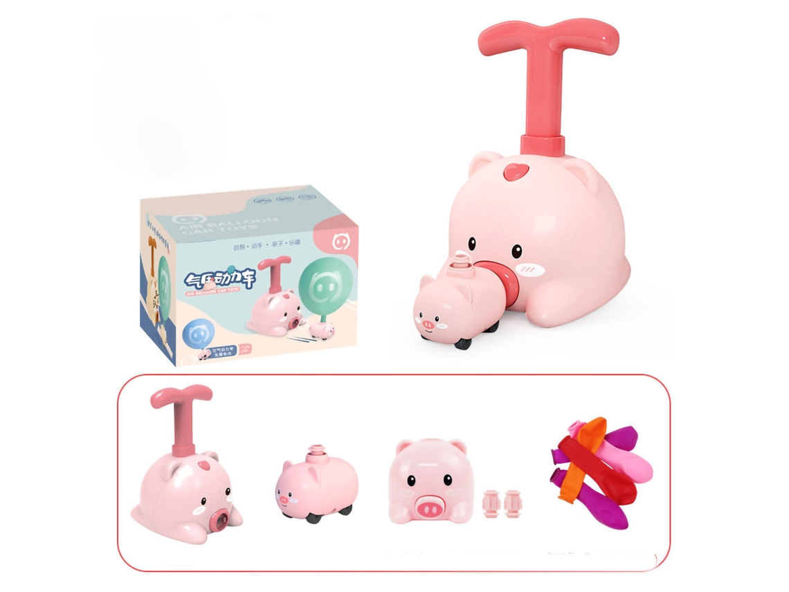 Coche De Juguete Aerodinámico Inercial Educativo Con Forma De Globo Para Niños Y Niñas, Color Rosa.