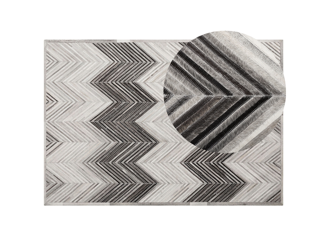 Alfombra de pelo corto BELIANI Aytepe de Piel de vaca Gris 160x230
