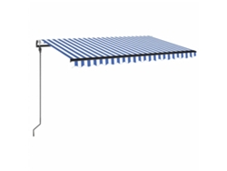 Maison Exclusive - Toldo Automático Led Sensor De Viento Azul Y Blanco 400x300 Cm