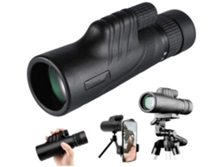 Prismáticos ENKERS Monocular de diseño a prueba de agua 10X42 con soporte para teléfono inteligente y trípode para observación de aves Caza Senderismo Camping,-Black