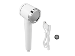 Ducha de mano de alta presión con agua electrolizada rica en hidrógeno, resistente al agua IPX7, ahorro de agua de 200 a 300 ppb, rosca macho G1/2, color blanco