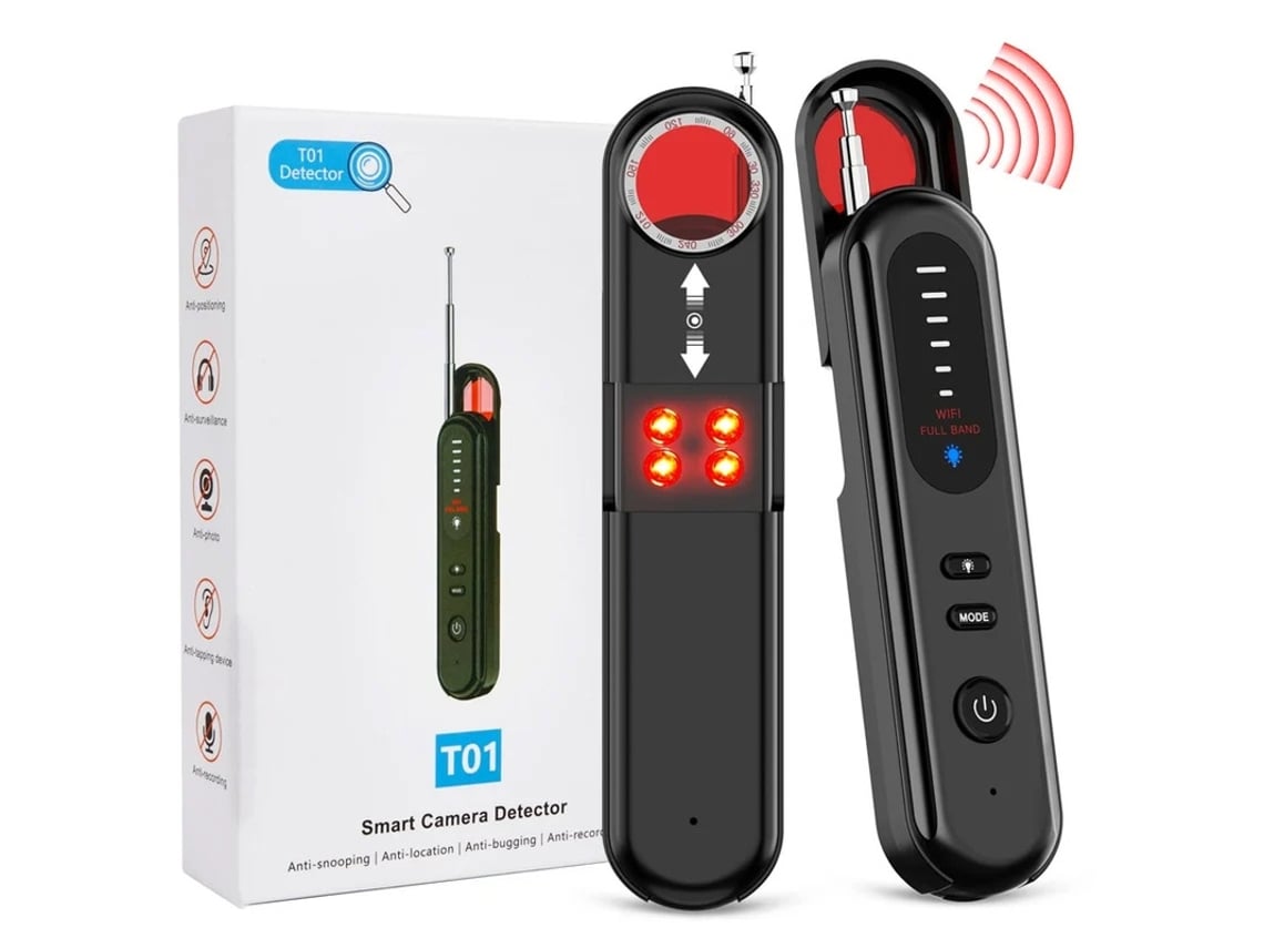 Detector de cámaras ocultas, localizador de cámaras espía, rastreador GPS portátil para viajes, hoteles, coches, color negro Yizhood