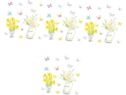 Juego de 4 pegatinas de pared con estampado floral, calcomanías de plantas, papel tapiz decorativo para gabinetes Slowmoose