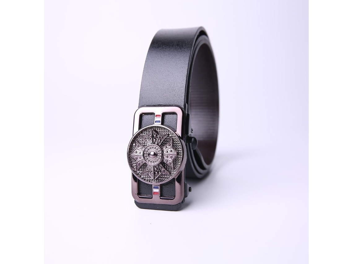 Cinturón de piel sintética para hombre Yuysan, longitud 120 cm, Wy10 - Gris carbón