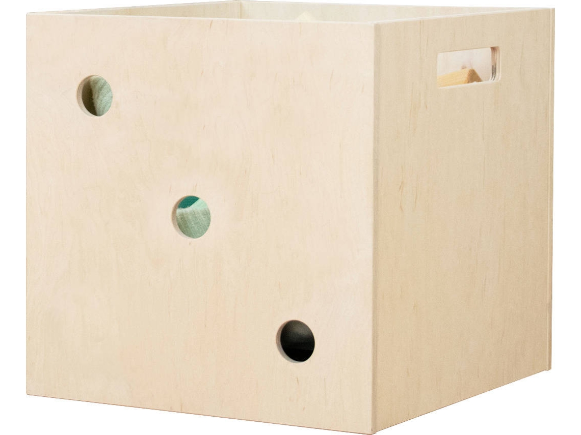 Caja de Almacenamiento BENLEMI Dice Three (Marrón - Aglomerado Abedul - 33x37x33 cm)