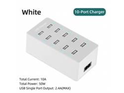 Extensión Chrui Cargador Usb 10 Puertos (blanco)