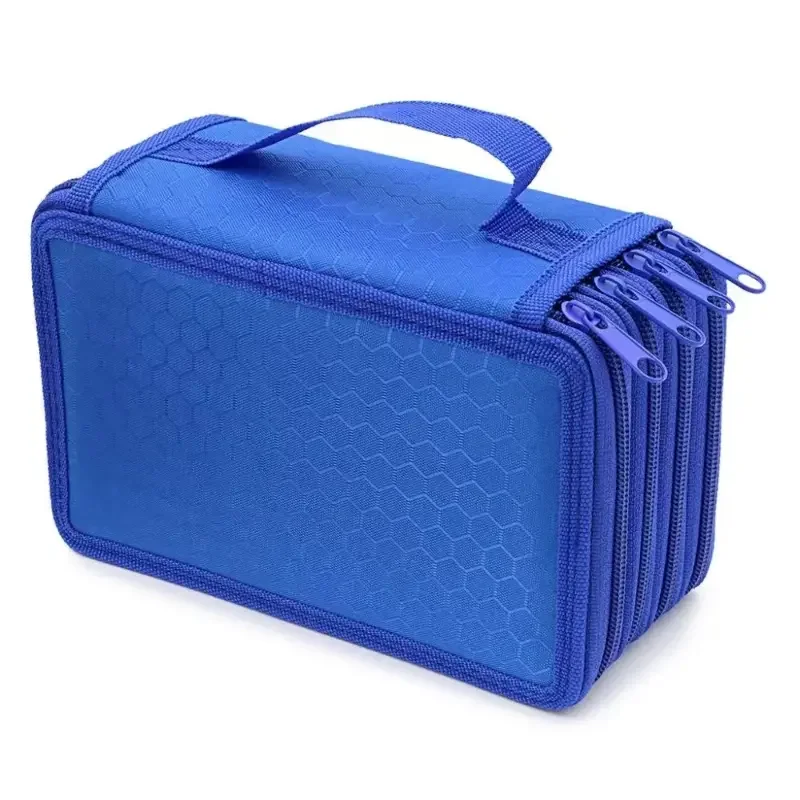 (azul) Estuche Multifuncional De Cuatro Capas, Diseño De 72 Agujeros, Gran Capacidad, Bolsa De Arte Portátil