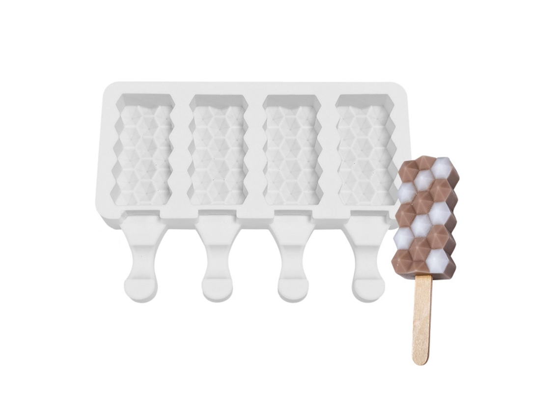 Moldes De Silicona Para Helado, 4 Compartimentos, Moldes Caseros Para Palitos De Helado Para Postres Congelados.