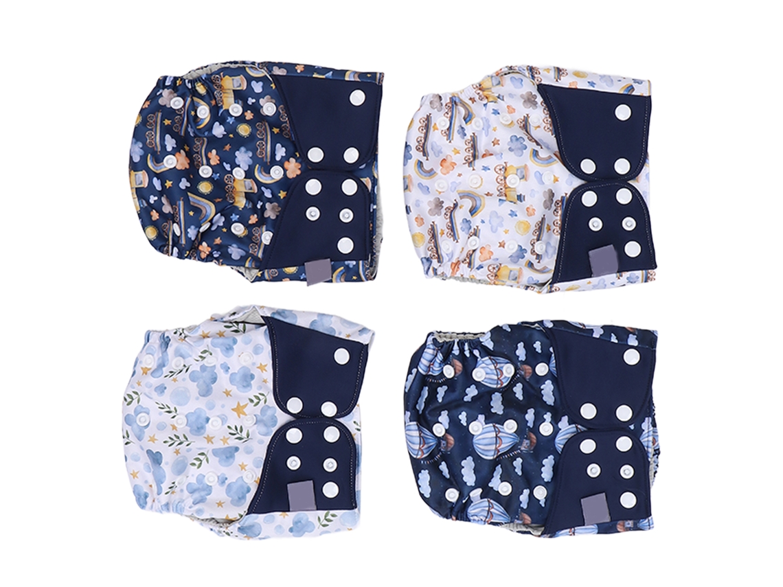 4 Pañales De Tela Reutilizables Y Lavables Para Bebés Niños Y Niñas, Ajustables De 3 A 15 Kg.