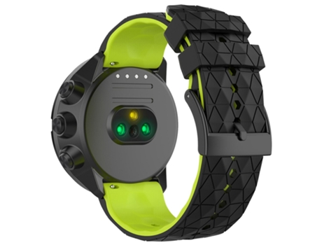Correa de Silicona 24mm piezas de liberación rápida para Suunto 9/9 Baro/Spartan Sport Wrist HR/Traverse - negro/verde
