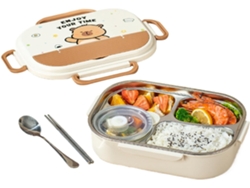 Fiambrera infantil Slowmoose, para comida y utensilios, de acero inoxidable, apta para microondas.