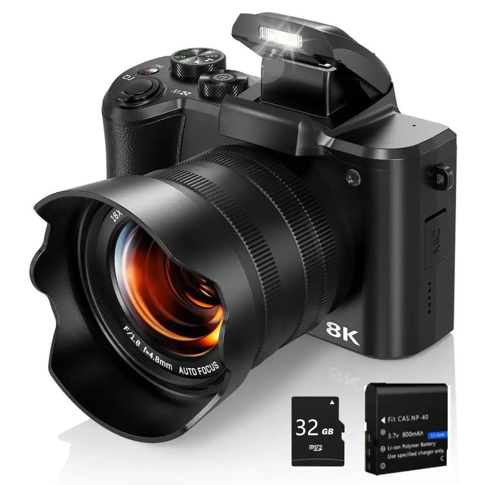 (enchufe Europeo, Tarjeta De 32 Gb) Cámara Digital 8k, Wifi, 88 Mp, Doble Lente