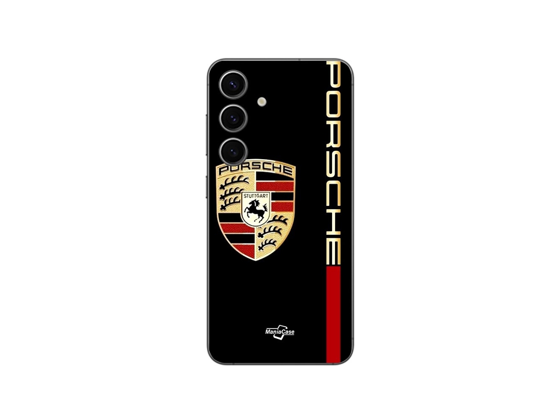Funda Porsche Logotipo Dourado para Samsung MANIACASE Silicona Negro
