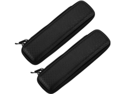 Juego de 2 estuches de cosméticos de punto negro estilo retro, neceser de maquillaje, negro SFUSHOS