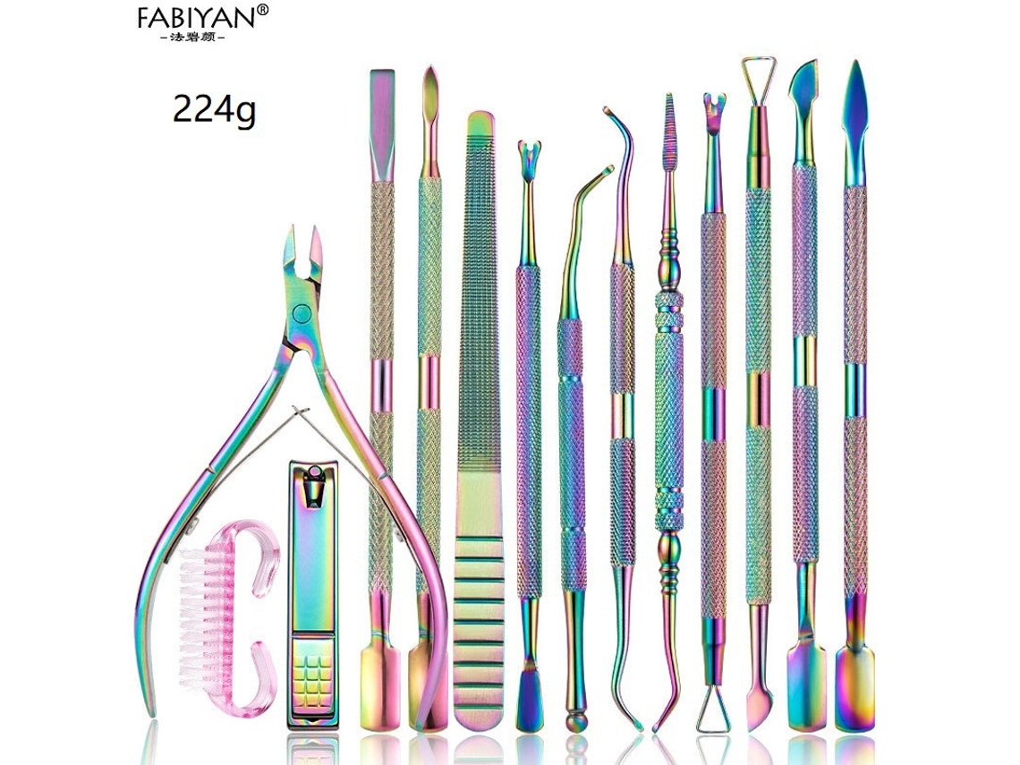 Juego de accesorios y herramientas para decoración de uñas - 14 piezas